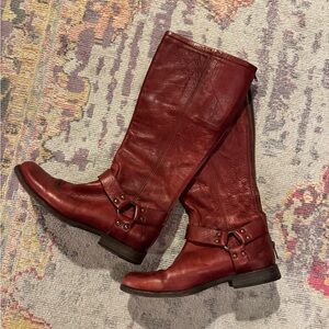 Frye Women's red Leather Heeled Boots
